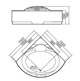 Акриловая ванна GEMY G9082 O 152x152x78